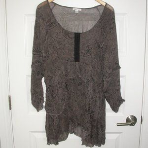 Taupe Sheer Lacy Cover-up